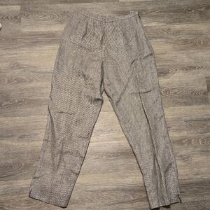 Talbots Irish Linen Microcheck Pants Sz 4